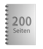 Broschüre mit Metall-Spiralbindung, Endformat DIN A8, 200-seitig