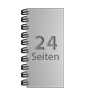 Broschüre mit Metall-Spiralbindung, Endformat DIN lang (105 x 210 mm), 24-seitig