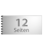 Broschüre mit Metall-Spiralbindung, Endformat DIN lang quer (210 x 105 mm), 12-seitig