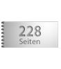 Broschüre mit Metall-Spiralbindung, Endformat DIN lang quer (210 x 105 mm), 228-seitig