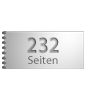 Broschüre mit Metall-Spiralbindung, Endformat DIN lang quer (210 x 105 mm), 232-seitig