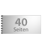 Broschüre mit Metall-Spiralbindung, Endformat DIN lang quer (210 x 105 mm), 40-seitig