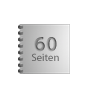 Broschüre mit Metall-Spiralbindung, Endformat Quadrat 10,5 cm x 10,5 cm, 60-seitig