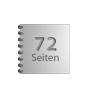 Broschüre mit Metall-Spiralbindung, Endformat Quadrat 10,5 cm x 10,5 cm, 72-seitig