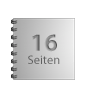 Broschüre mit Metall-Spiralbindung, Endformat Quadrat 14,8 cm x 14,8 cm, 16-seitig