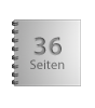 Broschüre mit Metall-Spiralbindung, Endformat Quadrat 14,8 cm x 14,8 cm, 36-seitig