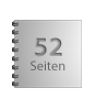 Broschüre mit Metall-Spiralbindung, Endformat Quadrat 14,8 cm x 14,8 cm, 52-seitig