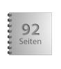 Broschüre mit Metall-Spiralbindung, Endformat Quadrat 14,8 cm x 14,8 cm, 92-seitig