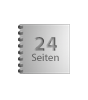 Broschüre mit Metall-Spiralbindung, Endformat Quadrat 9,8 cm x 9,8 cm, 24-seitig