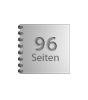 Broschüre mit Metall-Spiralbindung, Endformat Quadrat 9,8 cm x 9,8 cm, 96-seitig